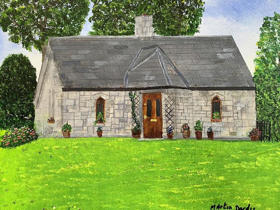 Stone Building Painting - Old Columbas Church Rectory by Martin Dardis Stone Building Painting - Old Columbas Church Rectory by Martin Dardis