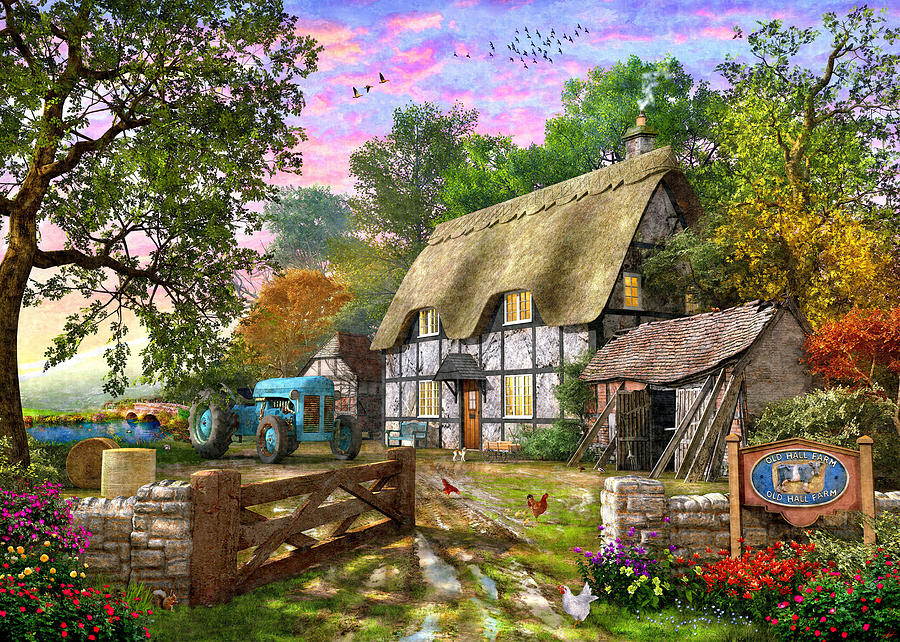 Old Cottage Farm Painting by MGL Meiklejohn Graphics Licensing