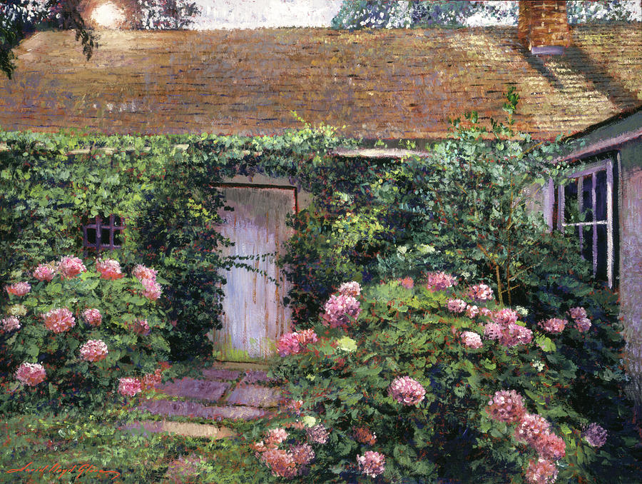 Old Cottage Hydrangeas Painting