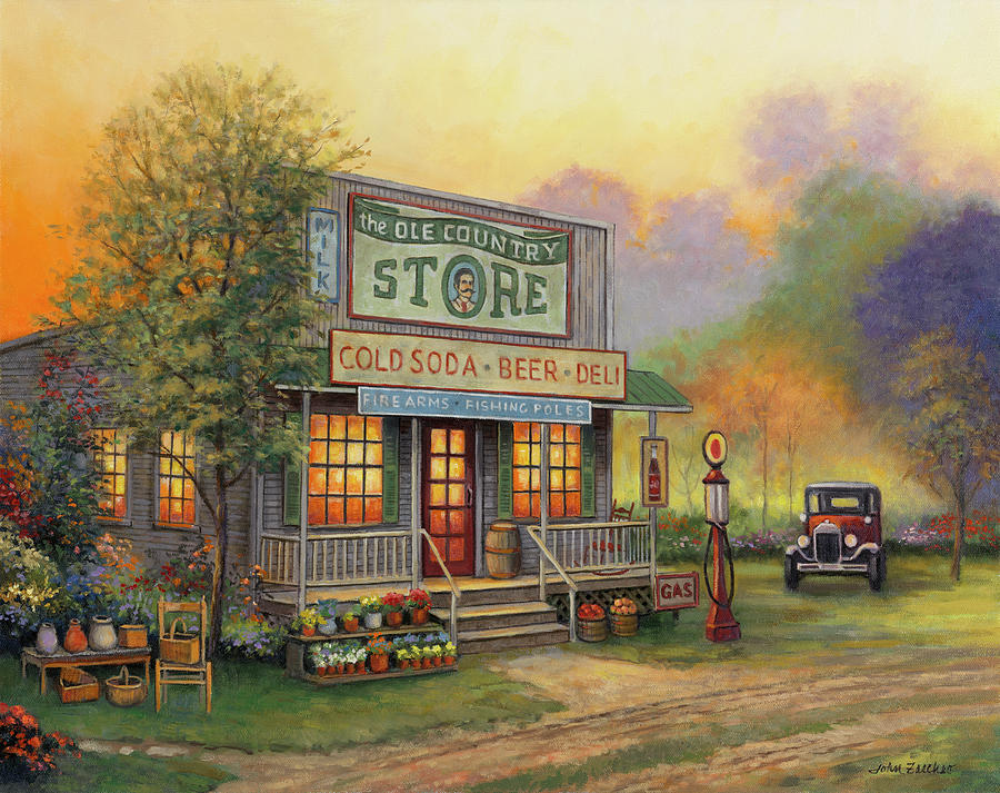 Fall Painting - Old Country Store by John Zaccheo