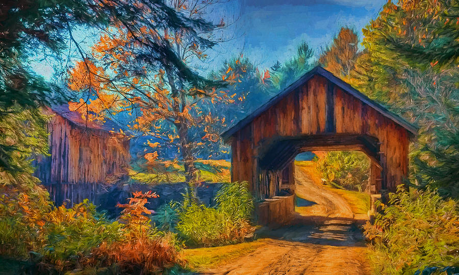 Old Covered Bridge Digital Art by Dale Jackson