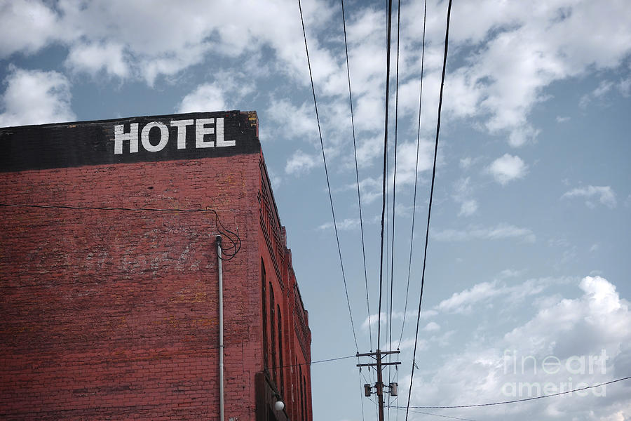 City Photograph - Old Dilapidated Brick Motel With Cloudy by J.d.s City Photograph - Old Dilapidated Brick Motel With Cloudy by J.d.s