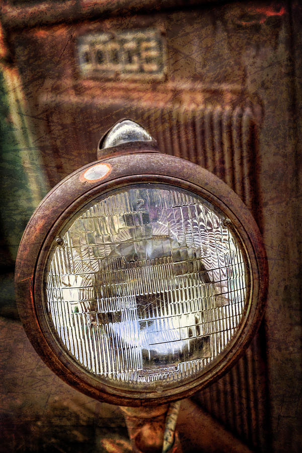 Old Dodge Truck Headlight Photograph by Teri Virbickis