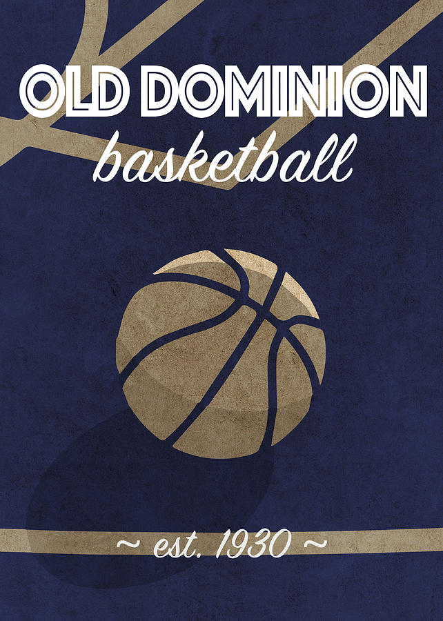 Basketball Mixed Media - Old Dominion College Basketball Retro Vintage University Poster Series by Design Turnpike