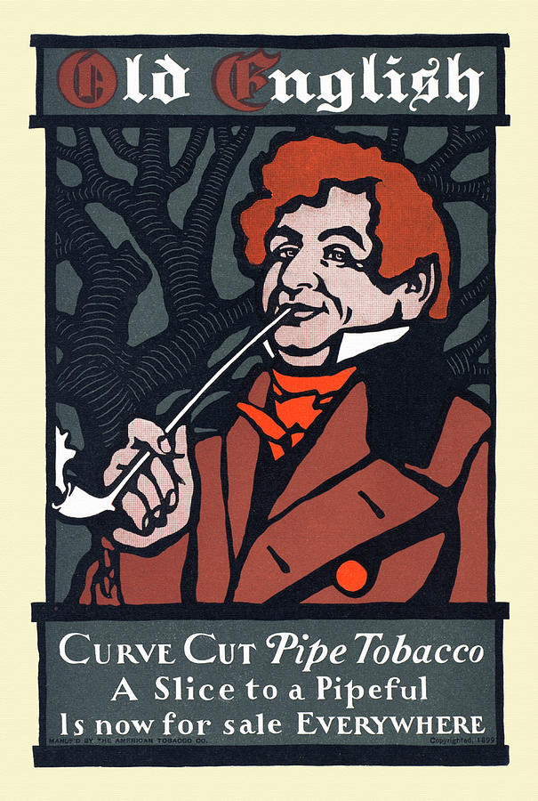 Old English, curve cut pipe tobacco Painting by Bradley, Will