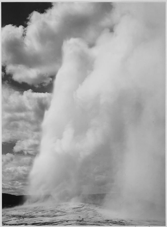 Old Faithful Yellowstone National Park Wyoming Painting by Ansel Adams