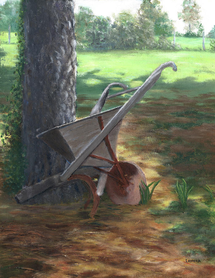Old Farm Seeder, Louisiana Painting by Lenora De Lude
