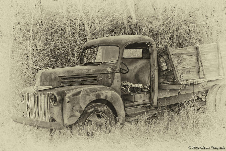 Old Farm Truck  Bw Ap Photograph
