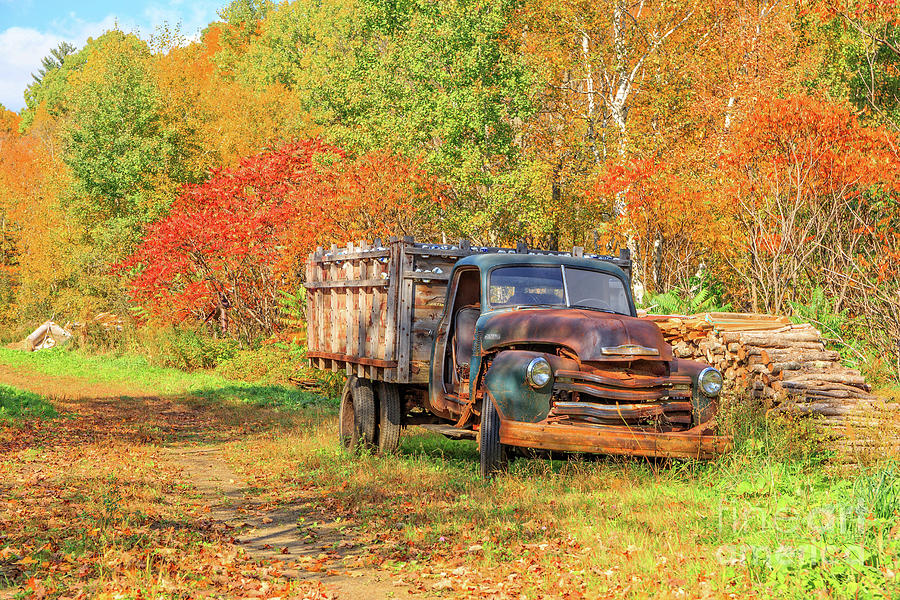 Old Farm Truck Fall Foliage Vermont Photograph by Edward Fielding