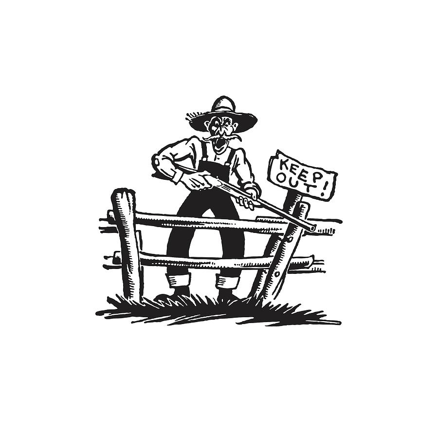 Traditional hand drawing style of farmer Vector Image