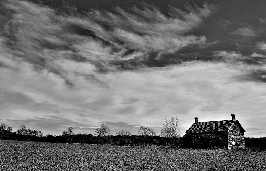 Old Farmhouse, Clouds and Horizon Photograph by Jeremy Hall
