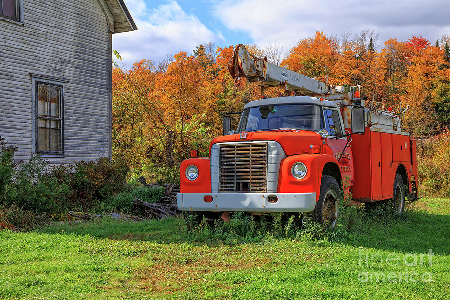 Old Fire Truck in Vermont Photograph by Edward Fielding