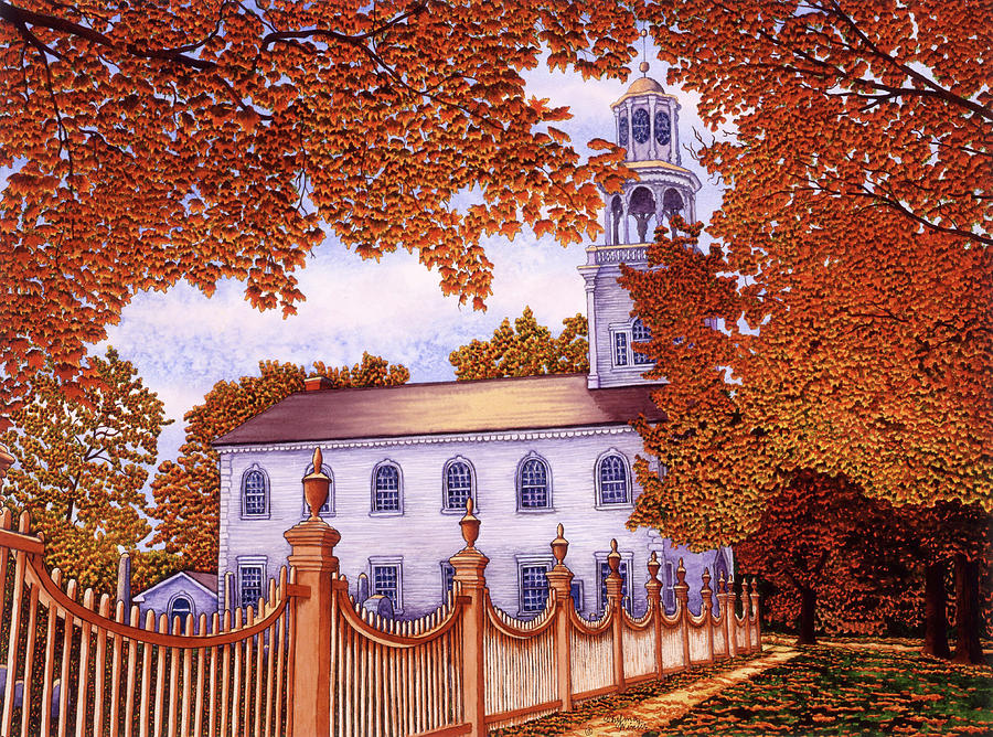 Vt Painting - Old First Church 2 by Thelma Winter