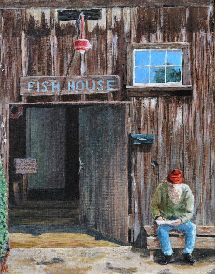 Old Fish House Afternoon Painting by Deborah Smith