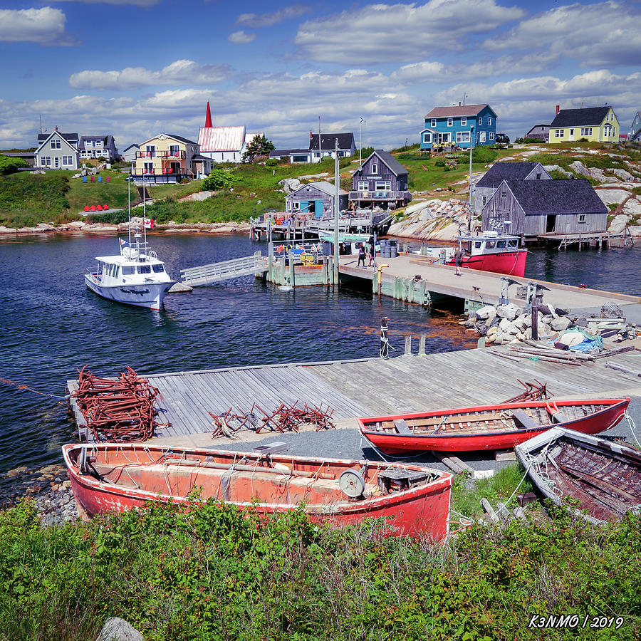 Old  Fishing Boats at Peggys Cove Digital Art by Ken Morris
