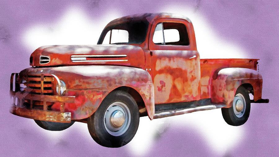 Old Ford Pickup In Watercolor