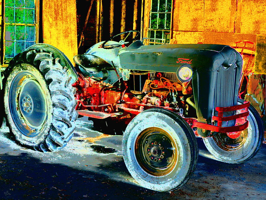 Old Ford Tractor Digital Art by Cliff Wilson