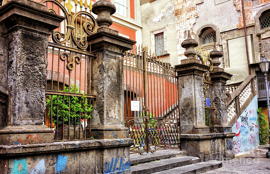 Architecture Photograph - Old Gate in Naples Italy by John Rizzuto