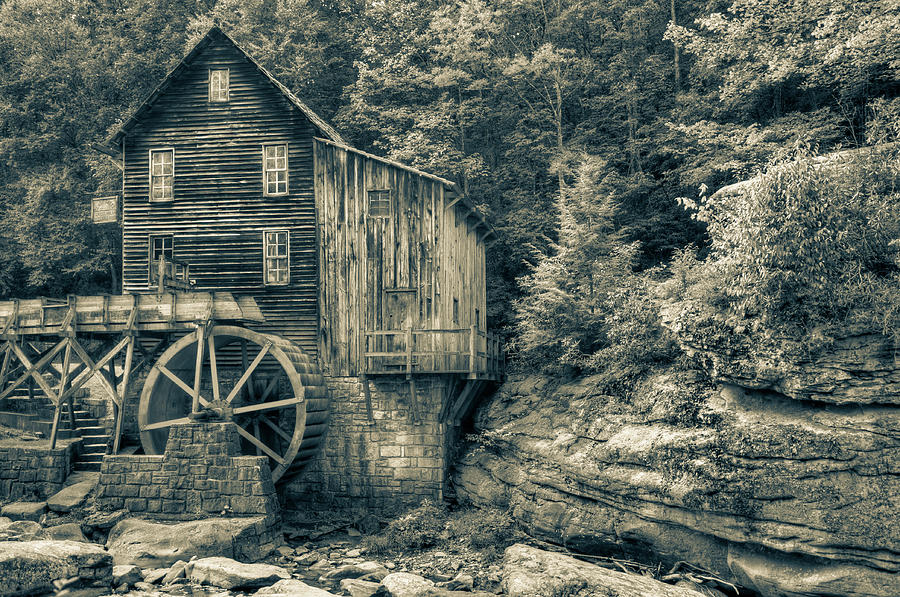 America Photograph - Old Glade Creek Mill Sepia by Gregory Ballos