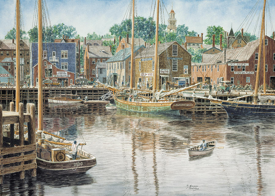 Boat Painting - Old  Gloucester by Stanton Manolakas