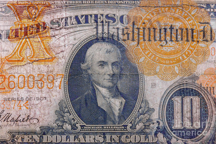 Old Gold Paper Currency Digital Art by Randy Steele