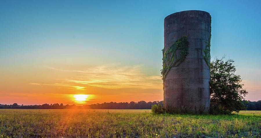 Old Grain Silo At Sunset Photograph by Jordan Hill