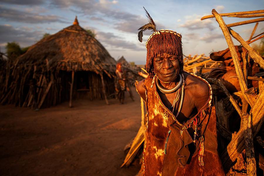 Old-hamar-tribe-women-under-fantastic-light Photograph by Veli Aydogdu