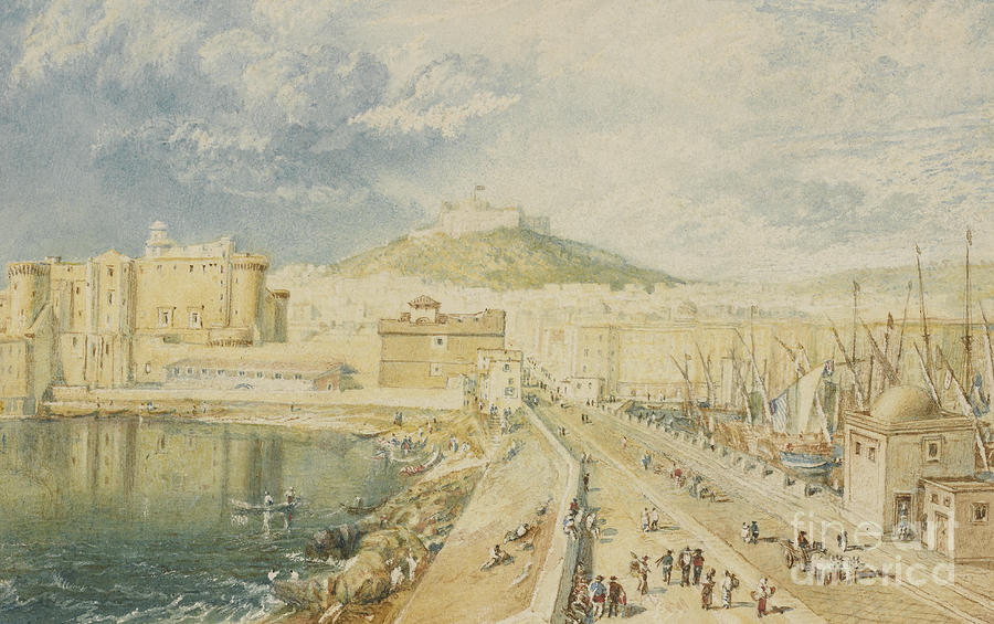 Castle Painting - Old Harbor, Naples, 1818  by Joseph Mallord William Turner