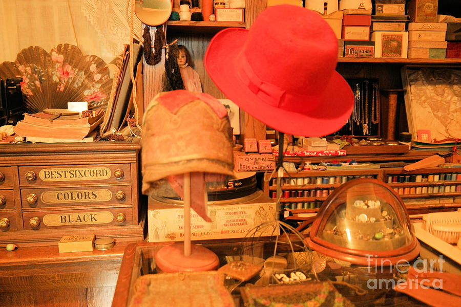 Old  Hats On A Rack Photograph