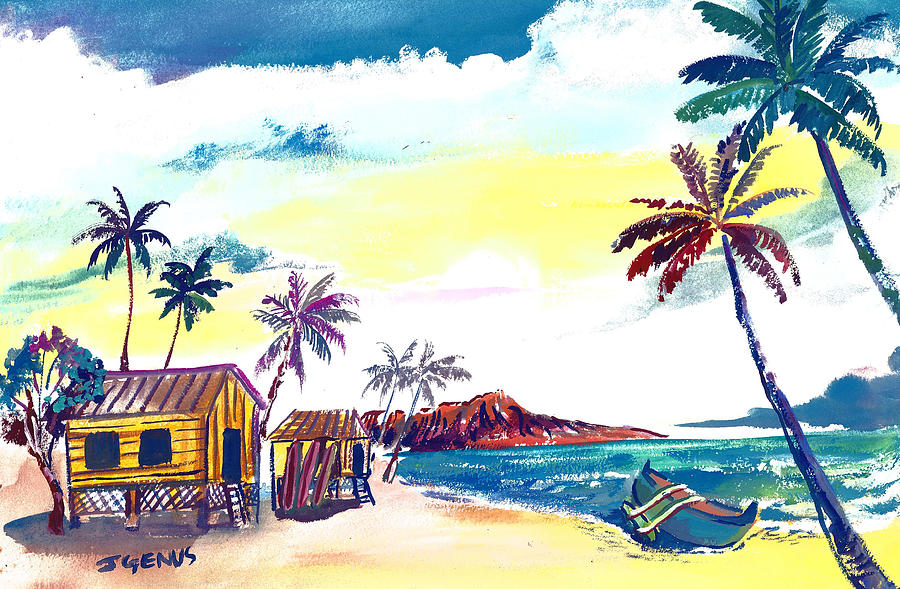 Old Hawaii Painting by Joelouie Genus - Fine Art America