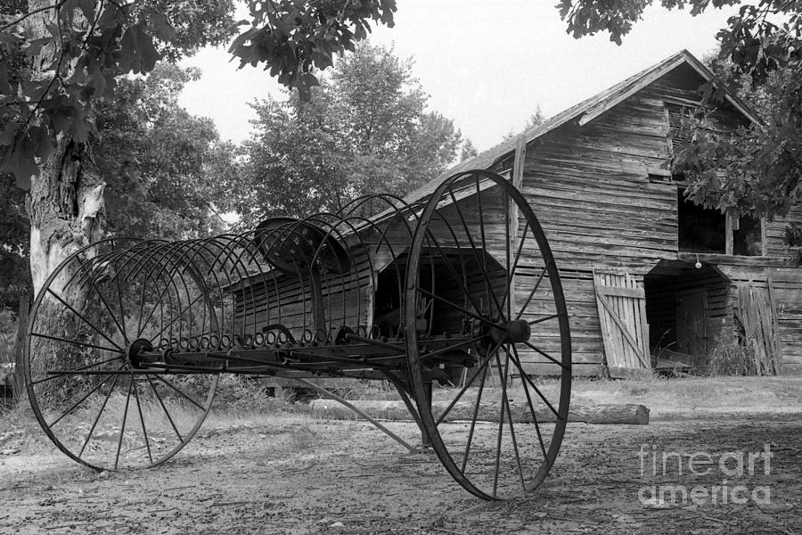 Old Hay Rake and Barn Photograph by Rodger Painter