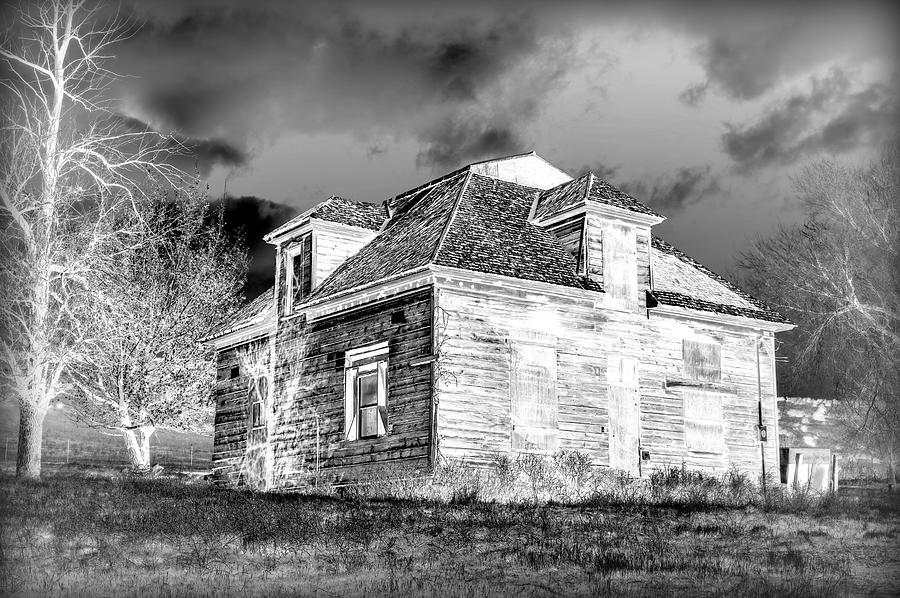 Old House Inverted Black and White Photograph by Michael Morse