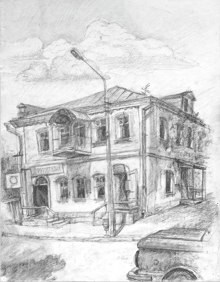 Old House Pencil Sketch Drawing - Portrait Gift