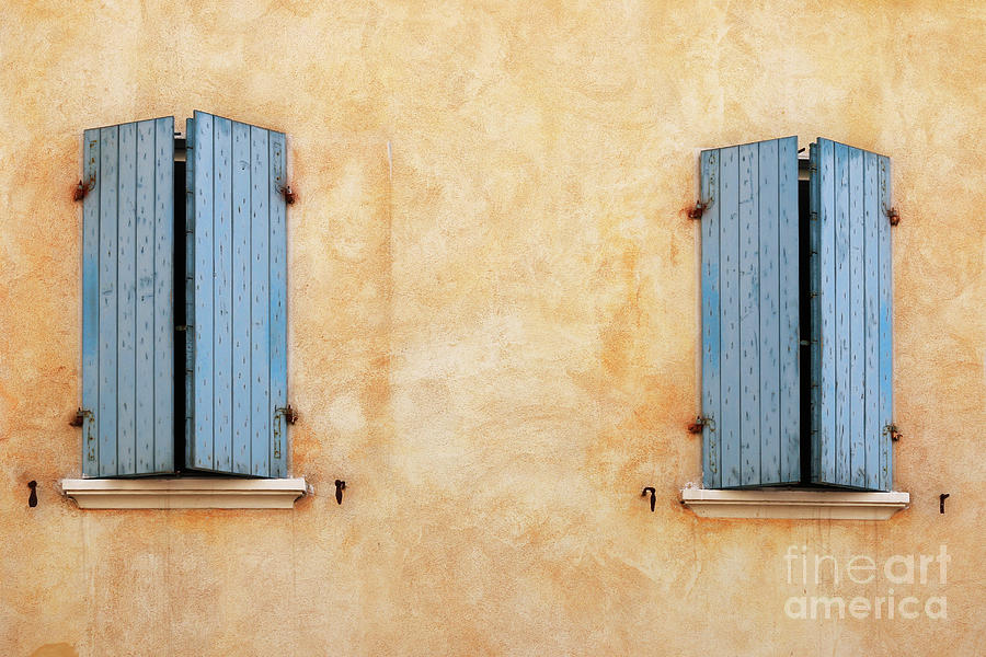 Vintage Photograph - old house windows detail Rimini Italy by Goce Risteski