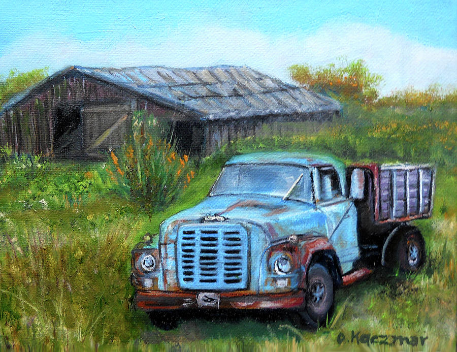 Old International Harvester Truck Painting by Olga Kaczmar