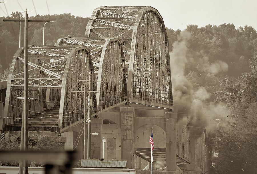 Old Iron Bridge Implosion Photograph by Jayson Tuntland