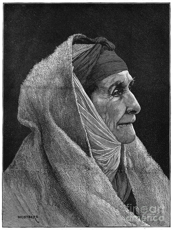 Old Jewish Woman Of Cairo, Egypt, 1882 Drawing by Print Collector