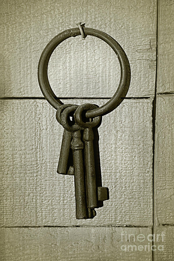 Old Keys on Wood by Kaye Menner Photograph by Kaye Menner