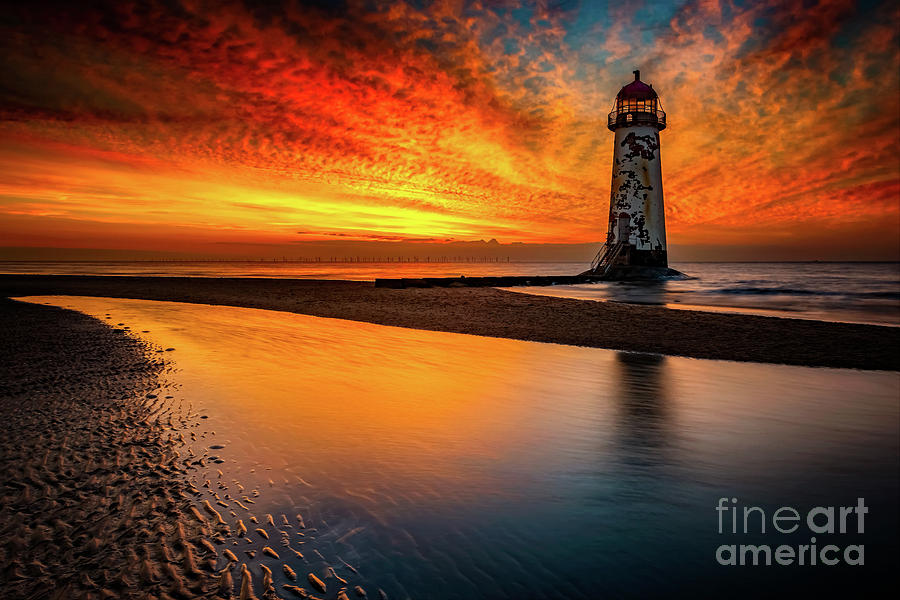 Old Lighthouse Sunset  Photograph by Adrian Evans
