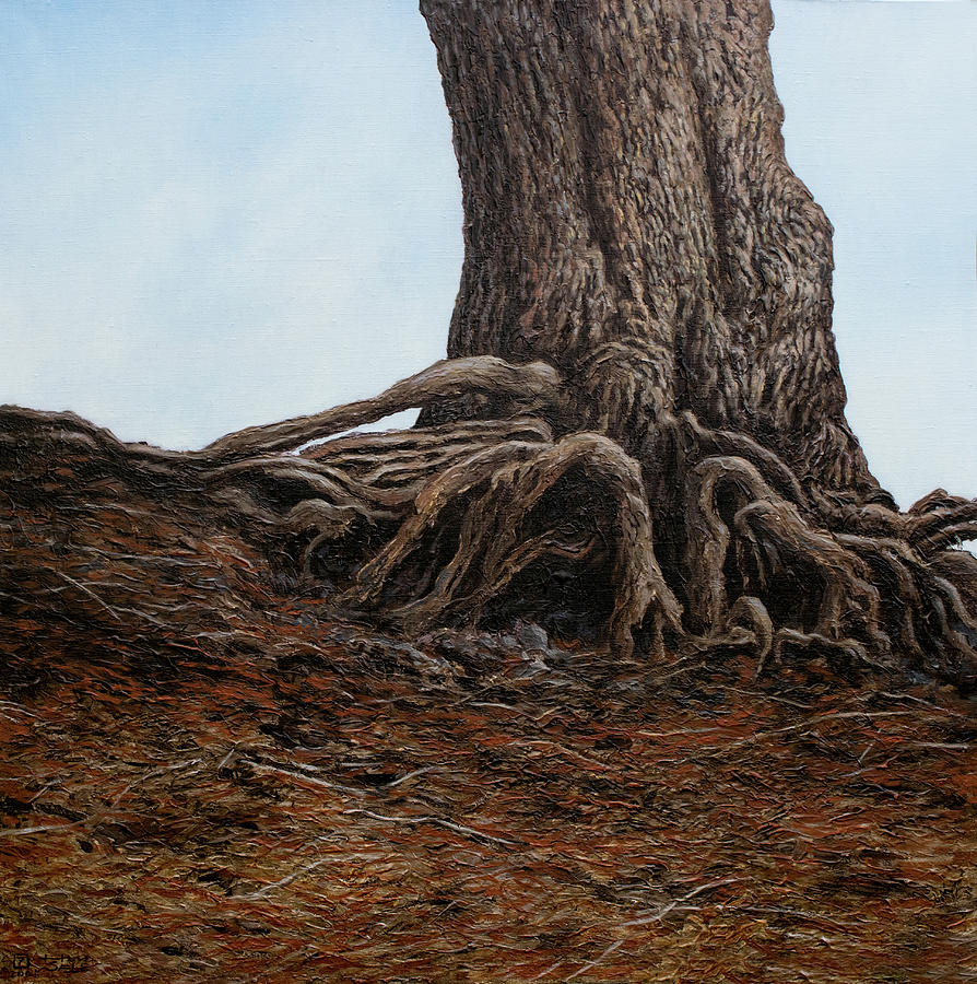 Old Linden Tree Root Painting by Hans Egil Saele