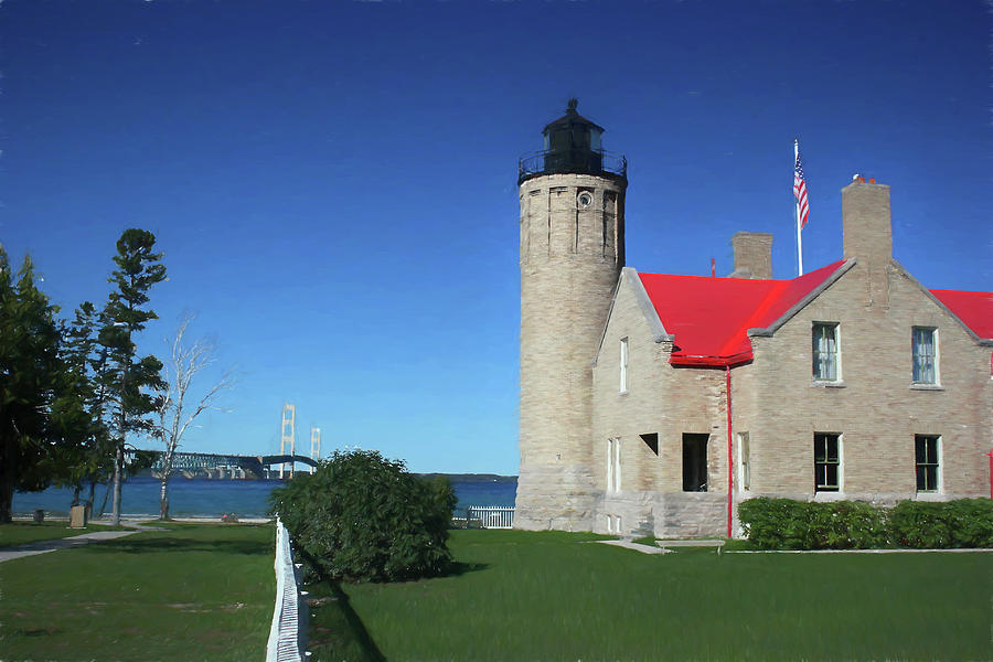 Old Mackinac Point Light Painterly Photograph by Mary Bedy | Fine Art ...