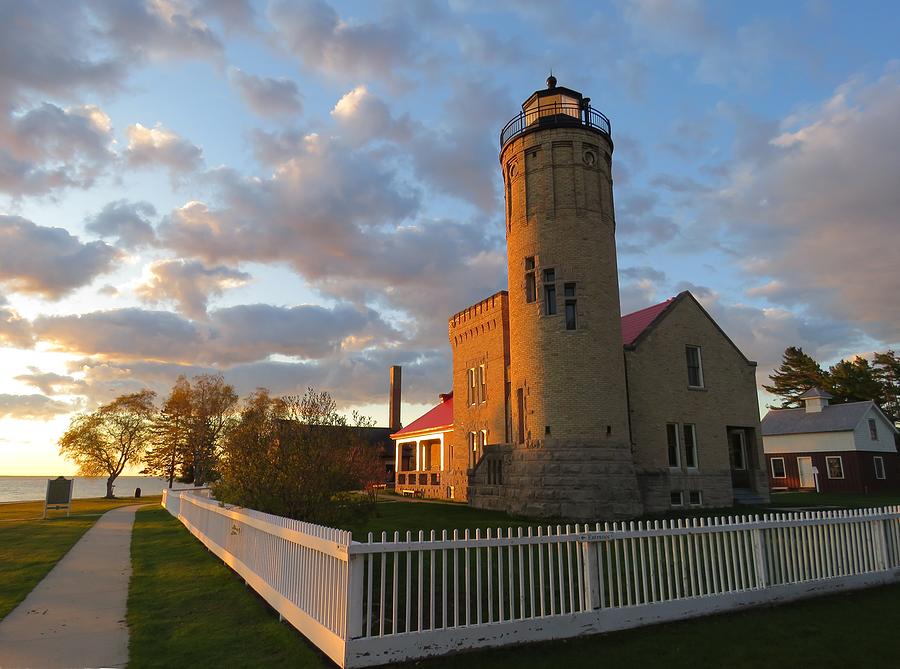 Old Mackinac Point Lighthouse Sunrise Photograph by Keith Stokes