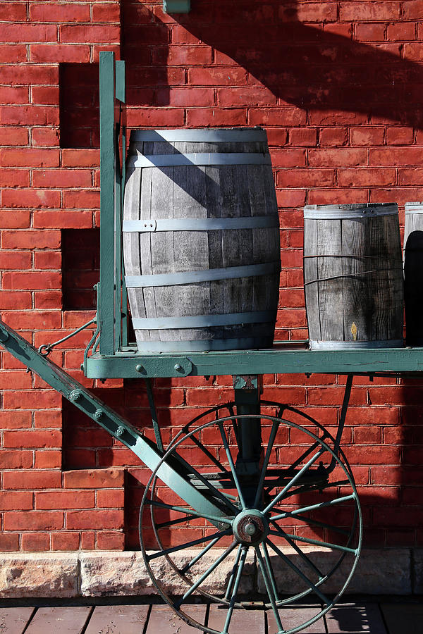 Old Mail Wagon with Barrels 041519 Photograph by Mary Bedy