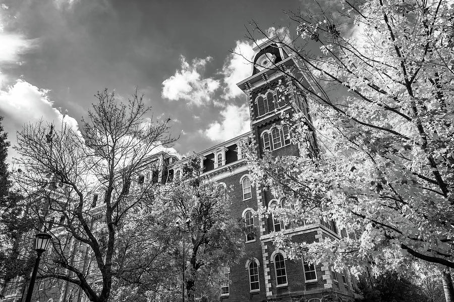 Old Main University Of Arkansas In Infrared Monochrome Photograph