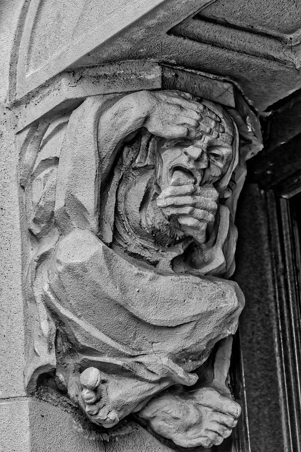 San Antonio Photograph - Old Man Gothic Gargoyle by Garry Gay