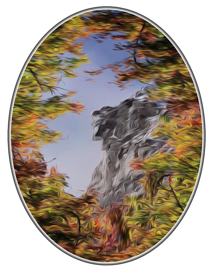 Old Man Oil Paint Cutout Oval Photograph by White Mountain Images