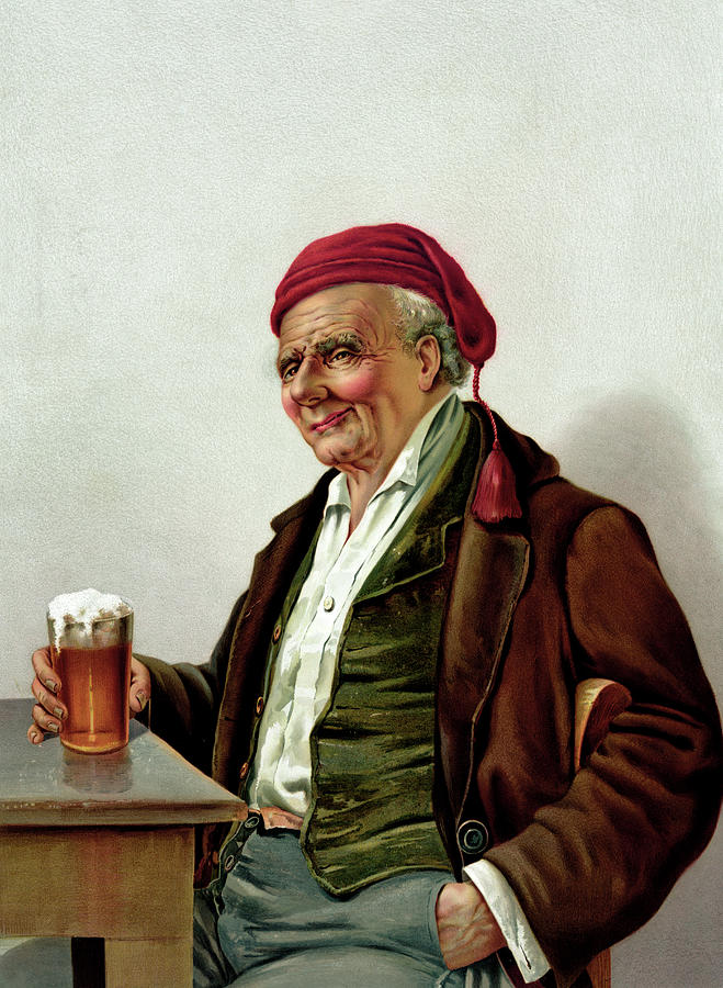 Old Man With A Beer At A Pub Photograph by Graphicaartis