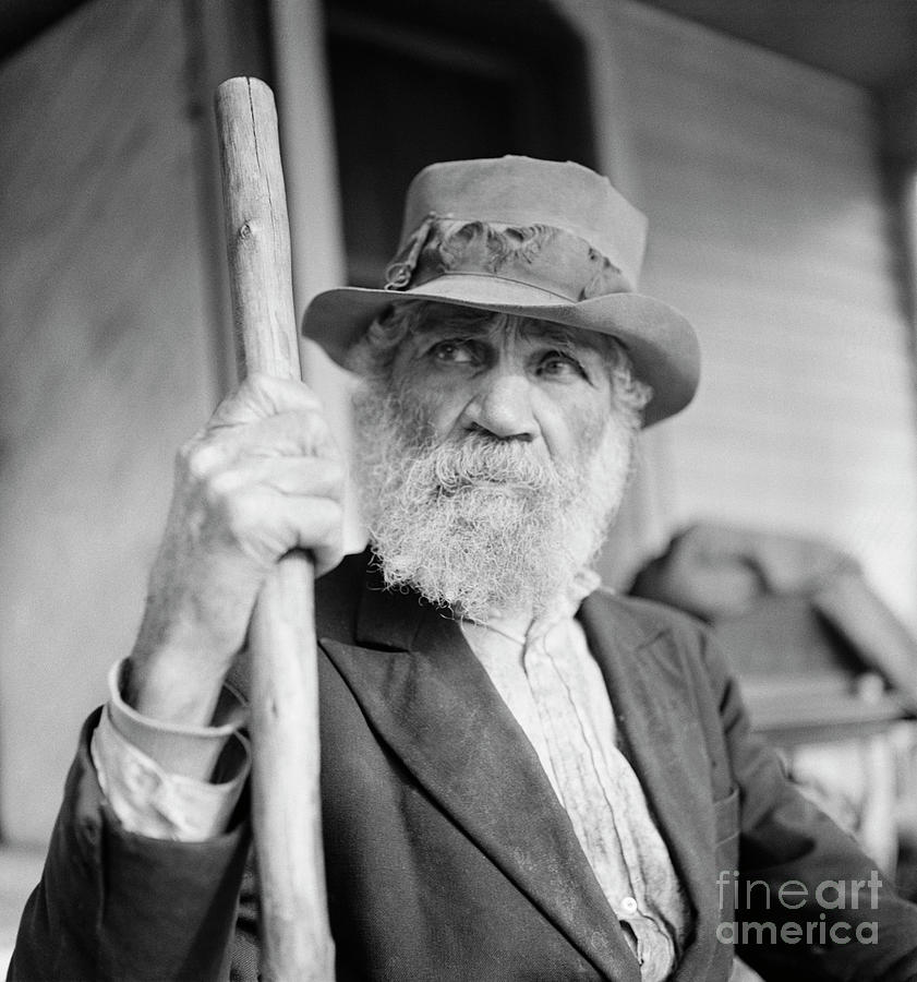 old black man with cane