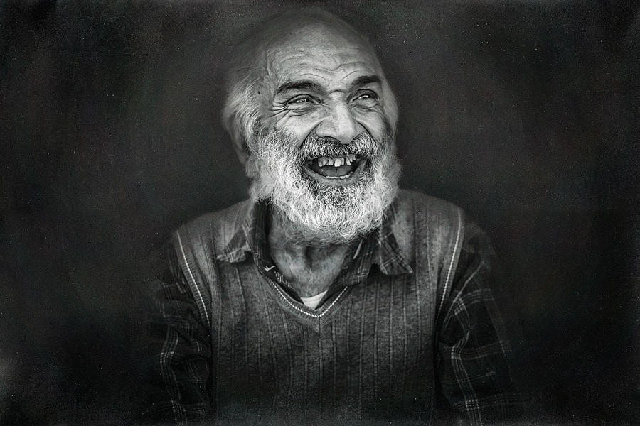Old Mans Smiling Photograph by Sina Pezeshki