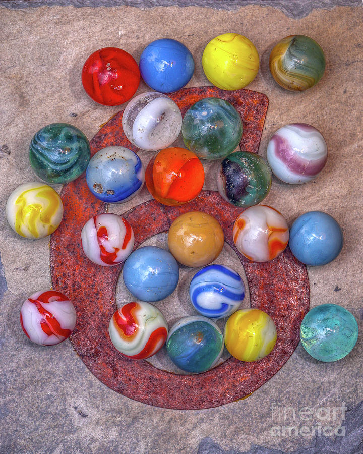 Old Marbles on a Six Photograph by Randy Steele